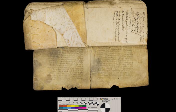 St Peter Port: Greffe, Langlois A.2 Livre de Perchage (1548) for Fief le Comte au Castel and Fief Canneviere (1) back inside