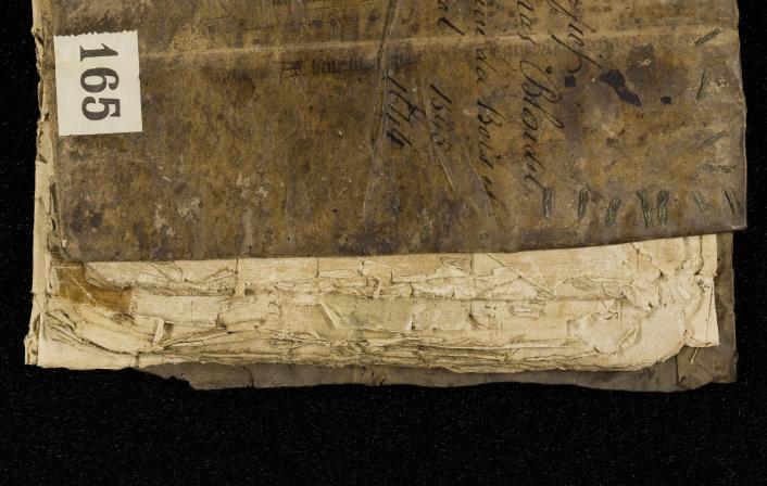St Peter Port: Greffe, Langlois A.2 Livre de Perchage (1595 and 1644) for Fief Thomas Blondel (1) front outside