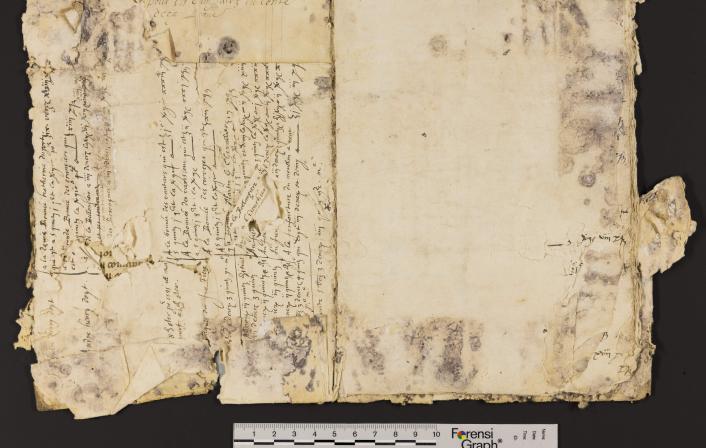 St Peter Port: Greffe, Langlois C.2 Notebook containing list of properties on Fief Le Comte that pay Champart (pre-1592) (2) front inside